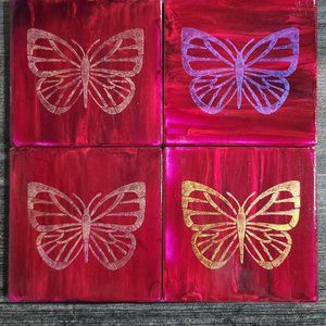 Acrylic Pour Coasters (set of 4)